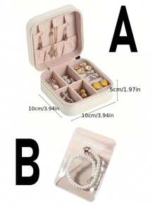 1pc Portable Travel Jewelry Storage Box, Multifunctional Waterproof Jewelry Organizer Box In PU Leather, Jewelry Display Stand Suitable For Earrings, Necklaces, Rings, Travel Essential, Cruise Essential, Holiday Essential, Teacher Gift, Bridesmaid Gift, Birthday Gift, Also A Thoughtful Gift For Women - Black - View 9