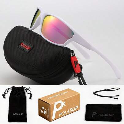  Kính thể thao ngoài trời phân cực tối giản cổ điển POLASUP, phục hồi thị lực độ nét cao, chống phản chiếu ánh sáng mạnh; gọng kính linh hoạt, nhẹ và chống sốc, thiết kế đệm mũi chống trượt cho khả năng đeo lâu dài, phù hợp cho lái xe, câu cá, đạp xe ngoài trời, bảo vệ toàn diện, đi kèm hộp cứng + dây đeo + túi đựng, bộ phụ kiện đầy đủ, kính bảo hộ phân cực thực sự.