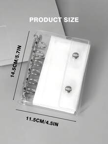 Silver Transparent PVC Double Ring Binder, Detachable A7 Transparent Diary Cover For Photo Collection, Diary, Planner, Album, Card Storage - 1 Set - View 11