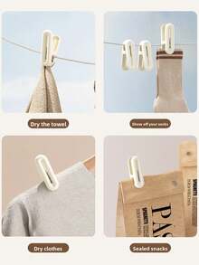8pcs/16pcs/24pcs Windproof Clothes Fixing Clip Non Marking Drying Clip Household Plastic Socks Towel Garment Clip Multi Functional Laundry Drying Clip Strong Grip Seamless Storage Organization Tool - Multicolor - View 7