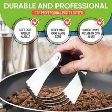 Dao cắt bánh ngọt 1 mảnh, dao trộn bột chuyên dụng làm bằng thép không gỉ, lưỡi dao dày và sắc bén, dao cắt bột dùng để cắt bơ làm bánh ngọt, dễ trộn, có thể rửa bằng máy rửa chén, (Màu đen) - Nhiều màu - Xem 10