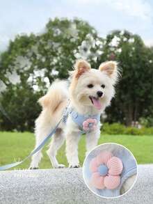 Pet Vest Traction Rope Dog Cartoon Three-Dimensional Accessories Teddy Walking Dog Rope Cat Going Out Chest And Back Protection - Dark Green - View 4