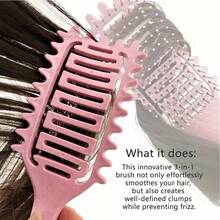 Portable Hollow Curl Defining Brush, Toothed Curling Comb, Curved Ventilated Styling Brush, Hair Styling Tool - 隨機顏色一個裝 - 查看 5