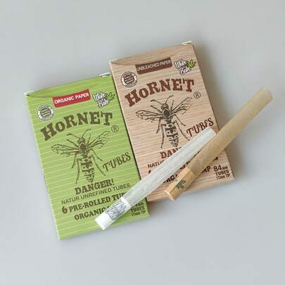 2盒，全新84毫米长预卷香烟管，直接填充式香烟纸，棕色和白色，每盒6支，吸烟配件卷烟纸