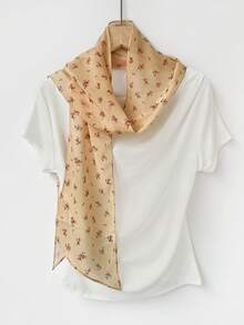 1pc Women Elegant Solid Color Lightweight Chiffon Scarf, Soft Lady Neck Accessory, Versatile For Head, Shoulder, Beach, Hair Decoration, An Ideal Choice To Accessorize You For Dress - Multicolor - View 10