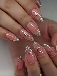 Press On False Nails - Silver - View 7
