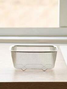 1 cái rổ lọc bằng thép không gỉ dùng cho bồn rửa nhà bếp, đa năng dùng để rửa rau củ quả. - Bạc - Xem 6