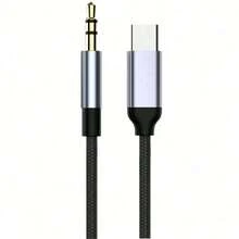 1pc 3.5mm Audio Cable, Type-C To 3.5mm Jack Adapter Cable, Compatible With Speakers, Cars, Type-C To 3.5mm Mobile Phone Accessories, USB-C Adapter Cable - Multicolor - View 9