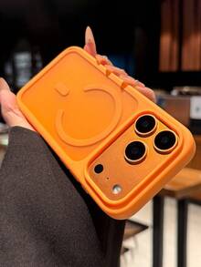 Luxury Transparent Matte Magnetic Case Compatible With IPhone 17 ProMax 17Pro 17 16 15 14 13 Pro Max Bumper Shockproof Wireless Charge Cover - Orange - View 5
