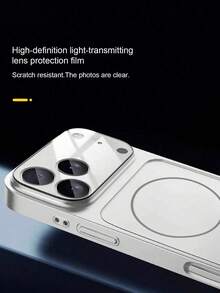 1pc Silver Upgraded Version: Original Large Window Magnetic Protective Case, Compatible With IPhone 17/16/15/14/13 Apple Air/17 Pro Max - Supports Wireless Charging, Matte Texture - Silver - View 6