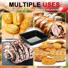 1 pieza Molde cuadrado para pasteles antiadherente de 8 pulgadas, apto para pasteles, brownies, lasaña, etc. Utensilios de hornear de acero al carbono con calentamiento uniforme, fácil de limpiar - Multicolor - Ver 4