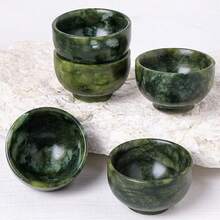 Xícara de chá de jade natural, feita à mão em pedra natural, perfeita para o chá Kung Fu. Esta xícara saudável é adequada para uso doméstico, na cozinha e no escritório, sendo um presente perfeito para mulheres, pais, familiares, amigos e apreciadores de chá. - Multicolorido - Ver 7