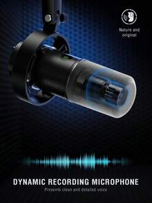 FIFINE K688 白色（全球版）XLR 动圈麦克风，适用于录音棚、USB 电脑直播和录音，带静音按钮和增益旋钮，支持耳机监听。 - 查看 11