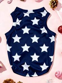 LUCKIE PAL Set de 2 piezas Chaleco de mascota con estampado de elemento estrella original, adecuado para Chihuahuas y perros pequeños, prevención física de pulgas, reduce la pérdida de pelo, aislamiento y transpirable, ropa interior y exterior para perros - Multicolor - Ver 2