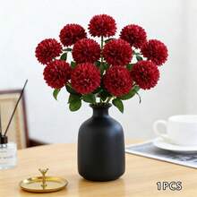 Artificial Chrysanthemum Festive Faux Flower Decoration For Home Holiday Decor - 紅色 - 查看 3