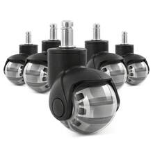 5PCS Office Chair Wheels Replacement, Heavy Duty 2 Inch Roller Wheels For Carpet Hardwood Floors,360° Support 2000 LB, Rubber Desk Chair Casters 5Pack, Standard Stem Universal For Carpet Hardwood Floors Gaming Desk Chair Roller Wheels Smooth & Silent - A - View 8