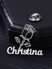 Customized Rose Flower Name Brooch, Personalized Accessory, Perfect Gift For Friends And Holidays, Subtle Luxury, Implicit Sexy, Each Design Exudes Unique Personalized, Ideal Choice For Personal Use - Multicolor - View 3
