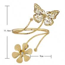 1件金属蝴蝶叶子臂环，百搭时尚动感配饰，独特礼物 - 蝴蝶樹葉臂環 - 查看 5