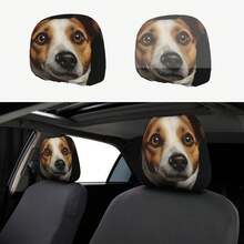 2pcs Sheepdog Print Car Headrest Covers - New Double-Sided Design Fits All Vehicles, Easy Installation - Funny Car Interior Decor For Male/Female Drivers/Passengers - Durable Fabric Headrest Protectors With Eye-Catching Print - Hat - View 15