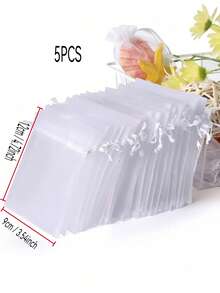 5/10/20/50/100 chiếc Túi vải organza nhiều màu, Túi đựng quà, Túi quà tặng, Đồ dùng gia đình, Túi đựng đồ bằng nylon, Đồ dùng tiệc tùng ngày lễ, Đồ dùng đám cưới, Bao bì trang trí quà tặng, Túi đựng đồ làm bánh, Bao bì phụ kiện trang sức, Túi dây rút quà tặng, Túi đựng trang sức quà tặng sinh nhật - Trắng - Xem 18