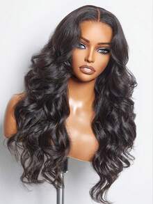 Tinashe Wear&Go 无胶水水波纹 Remy 真人发假发，巴西自然发际线，预先拔毛漂白发结，预剪 6x5 透明蕾丝闭合假发，透气帽，180% 密度真人发，万圣节服装，女士万圣节美甲，Plancha Para Cabello 无胶水假发，真人发万圣节妆容，角色扮演，仙女发型，婚礼美人鱼黑色假发，美发用品 - SNatural - 查看 7