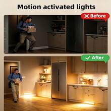 6pcs/1pc Rechargeable LED Sensor Cabinet Light, Wireless LED Night Light For Wardrobe, Stairs, Decoration, Bedroom, Kitchen, Closet, Corridor, Detachable, USB Powered, 200mAh/400mAh - Solid Color - View 8