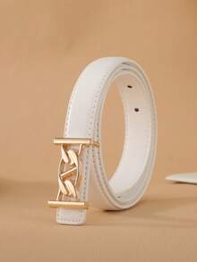 Metal Buckle Leather Belt, Versatile, Practical, Minimalist Design - Multicolor - View 8