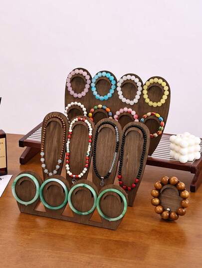 1 pieza Soporte de exhibición de joyas de madera vintage, organizador de pulseras, collares y cuentas, adecuado para tocador y boutique, regalo ideal para inauguración de casa