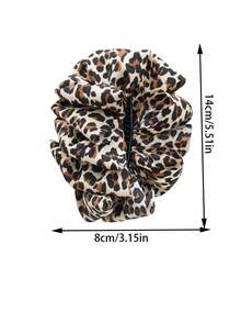 1/3pcs Classic Retro Leopard Print Scrunchie Hair Claw Clips, Women Fashion Casual Ponytail Banana Hair Clips, Suitable For Various Occasions - Multicolor - View 2