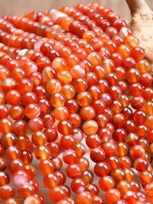 Red Agate Beads-Round Sardonyx Carnelian Loose Beads For Jewelry Making, DIY Necklace Bracelet, Smooth Round Gemstones, No Plating, Ideal For Christmas, Valentine'S Day, Birthdays & Campus Gifts.-4mm/6mm/8mm/10mm. - Multicolor - View 8