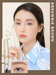 3CE 1pc Brown Eyebrow Pencil, Soft Smooth Texture, Flat Tip Design For Easy Shaping And Filling, Natural Hair-Like Feel, Waterproof And Smudge-Proof, Built-In Spoolie Brush, Suitable For Beginners, Korean Eyebrow Makeup, K-Beauty 130mg/0.0046 Oz - Brownie Brown - View 6