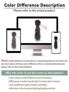 Synthetic Wig Messy Bun Ponytail Female Grasping Clip Wavy Wig Side Tied With Low Ponytail Temperament Fluffy Suitable For Women's Daily Wear And Gatherings - Multicolor - View 7