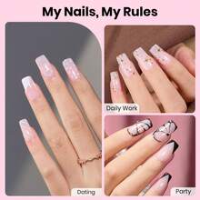 Beetles Gel Nail Kit Short Almond Gift Spree Easy DIY Extension Set Gift For Women - Square Short, 288pcs - 查看 2