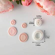 Set de 2 moldes de arcilla suave con diseño geométrico asimétrico minimalista básico, cortador de arcilla pendiente asimétrico creativo, herramienta de manualidades DIY de juego - Blanco - Ver 13