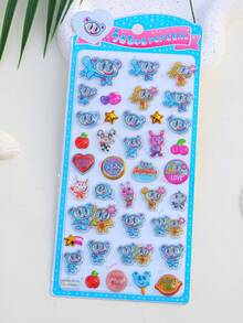 Squeeze Stickers, Soft Stickers, Press-On Stickers, Rabbit And Bear Foam Stickers, Sponge Stickers, Decorative Stickers, Can Be Used For Stationery, DIY Phone Cases, And Notebook Decoration. - Multicolor - View 5
