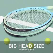 OGEENIER 27 Zoll 2 Player Tennisschläger Racket Set für Erwachsene Tennisschläger Damen Herren, für Anfänger mit 2 Griffband und 3 Bällen und 2 Tennis-Vibrationsdämpfer 1 Tennis Tasche QQDP - grün+blau - Übersicht 5