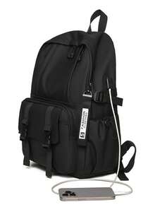 Minimalist Casual Men Backpack - Black - View 4