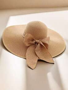 Wide-Brimmed Straw Hat, Bohemian Style, Valentine's Day - Multicolor - View 3