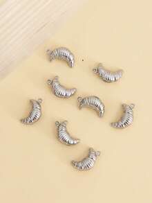 10/15 chiếc mặt dây chuyền hình bánh mì Crosetini nhỏ xinh bằng thép không gỉ, phụ kiện thời trang tự làm vòng tay/dây chuyền. - Bạc - Xem 2