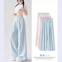 Women's Suit Pants 2026 Spring New Style High-End Elegant Casual Draped Long Pants High-Waisted Slimming Wide-Leg Trousers - 藍色-常規款 - 查看 8