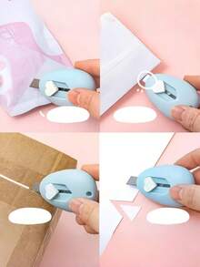 [Custom] New Portable Household/Office Parcel Opener, Handmade Paper Cutting Knife, Student Dorm Stationery Knife, Retractable Protective Design, Heart-Shaped Retractable Button, Ergonomic Parcel Opener - Multicolor - View 5