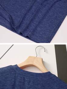 Camiseta de manga corta para mujer, estilo europeo y americano, éxito de  de primavera/verano, con estampado de conejo temático de Pascua, a la moda, versátil, casual, deportiva, de cuello redondo. YBUE - Azul marino - Ver 4