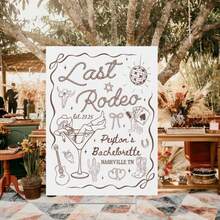 1pc Custom Last Rodeo Bachelorette Tapestry, Nashville Bach Tapestry, Cowgirl Bachelorette Backdrop, Last Ride Party Sign, Custom Disco Party Decor - trắng - Xem 4