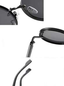 1副男女通用圆形全框休闲简约时尚眼镜，适合度假、海滩和日常出行 - 彩色 - 查看 4