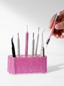 Multi-Functional Nail Art Tool Storage Rack, Rhinestone Nail Art Tool Storage Box, Nail Drill Bit Storage Box, Display Box, Nail Tool Organizer Rack, Nail Art Pens, Nail Brushes, Storage Tube, Desktop Organizer - Multicolor - View 3