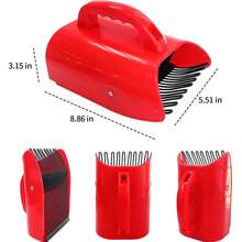 Heavy Duty Red Plastic Berry Picker With Metal Comb And Ergonomic Handle - Large Capacity (800-900 Berries) Blueberry Rake Scoop, Suitable For Elderberries, Lingonberries, Huckleberries, Cloudberries - Dishwasher Fruit Picking Tool - Multicolor - View 3