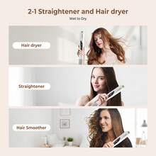 UKLISS 2-In-1 Multifunctional Negative Ion Hair Dryer 200W, High-Speed Airflow And Rapid Heating, 3 Heat Settings And Adjustable Hot/Cold Mode, With Clear LCD Display For Precise Control, Automatic Shut-Off And Overheat Protection, Suitable For All Hair Types - White - View 6