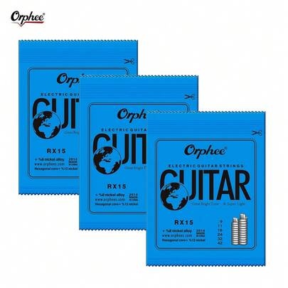 Orphee 3 طقم، 6 أوتار لكل طقم، سمك 0.23-1.27 مم، أوتار جيتار كهربائي، سلسلة ممارسة RX، أداة جيتار 6 أوتار