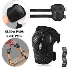 Kids Skateboard Protective Gear - màu đen - Xem 4
