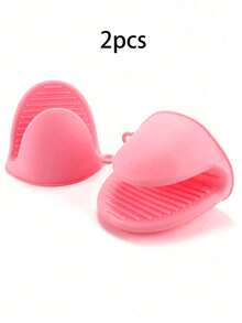 2pcs/4pcs Silicone Heat Resistant Gloves, Microwave Oven Gloves, Oven Mitts, Mini Cooking, Baking And Grilling Gloves, Essential Kitchen Accessories - Grey - View 13